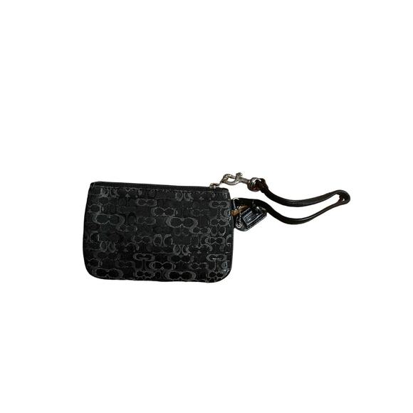 Coach black signature cc wristlet sparkly metallic - Picture 1 of 3